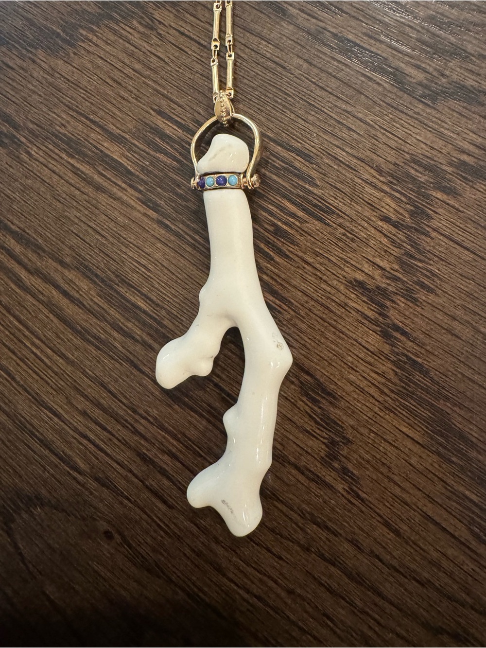 Stella & Dot Cameron Enameled White Coral Branch Long Necklace Adjustable - Picture 7 of 8